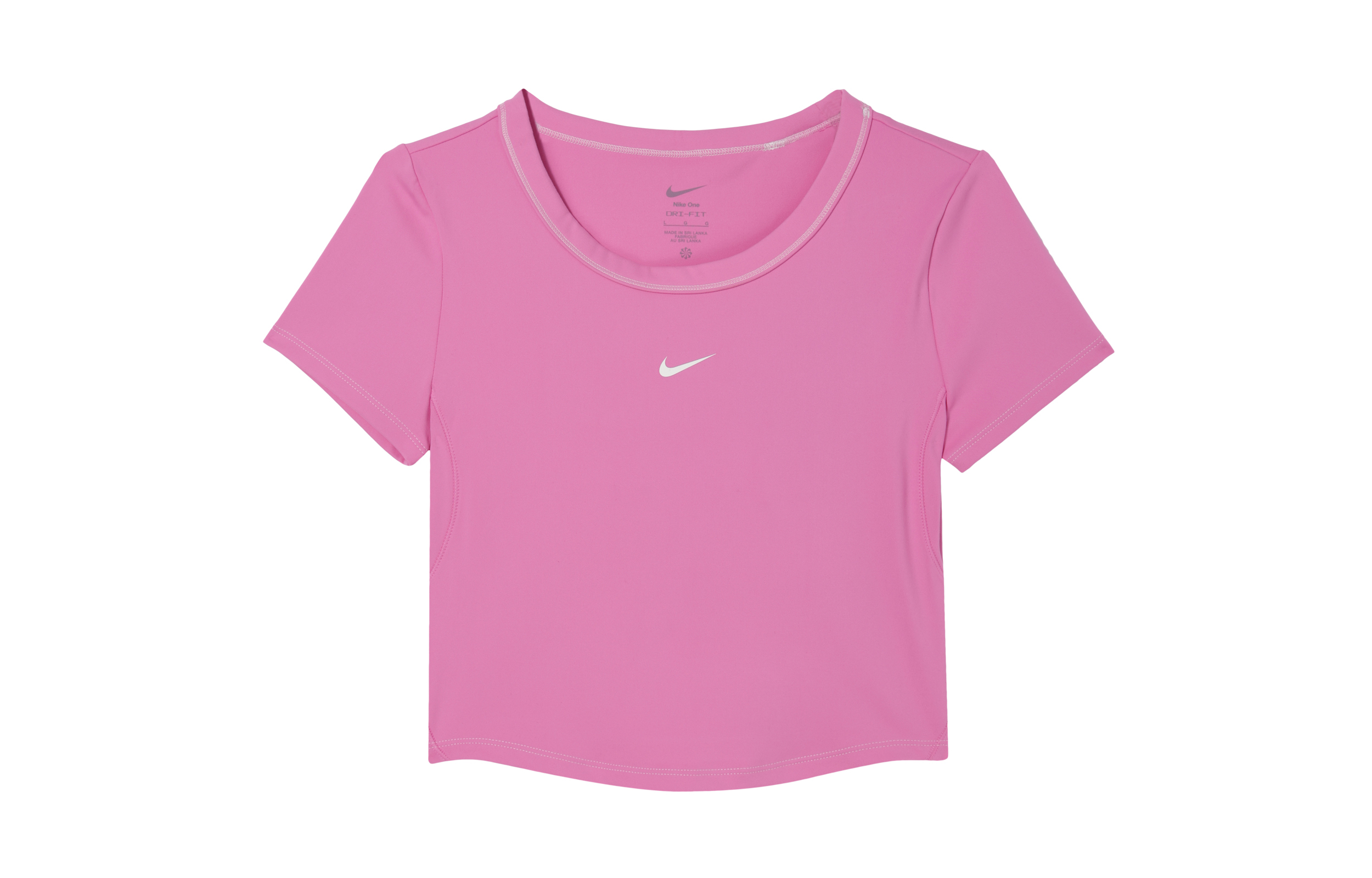 

Nike Женский укороченный топ Dri-Fit One Fitted Dri-FIT, игривые, розовые