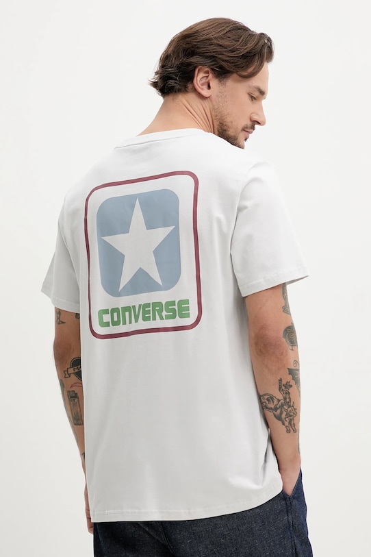 

Хлопковая футболка Converse, серый