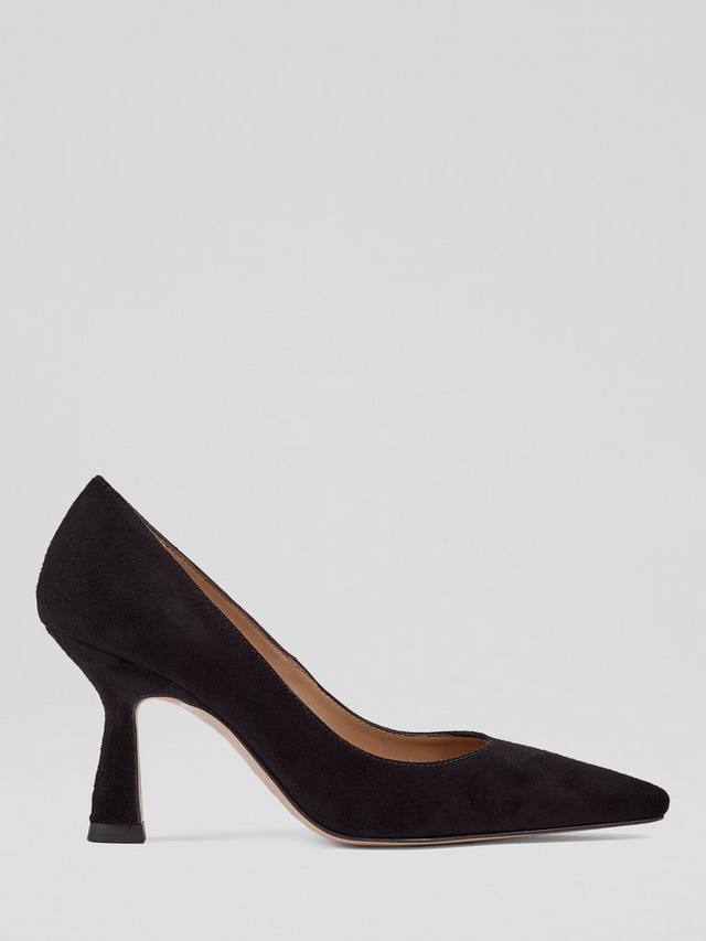 Florena Suede туфли-лодочки на каблуке kitten heel L.K.Bennett, Black
