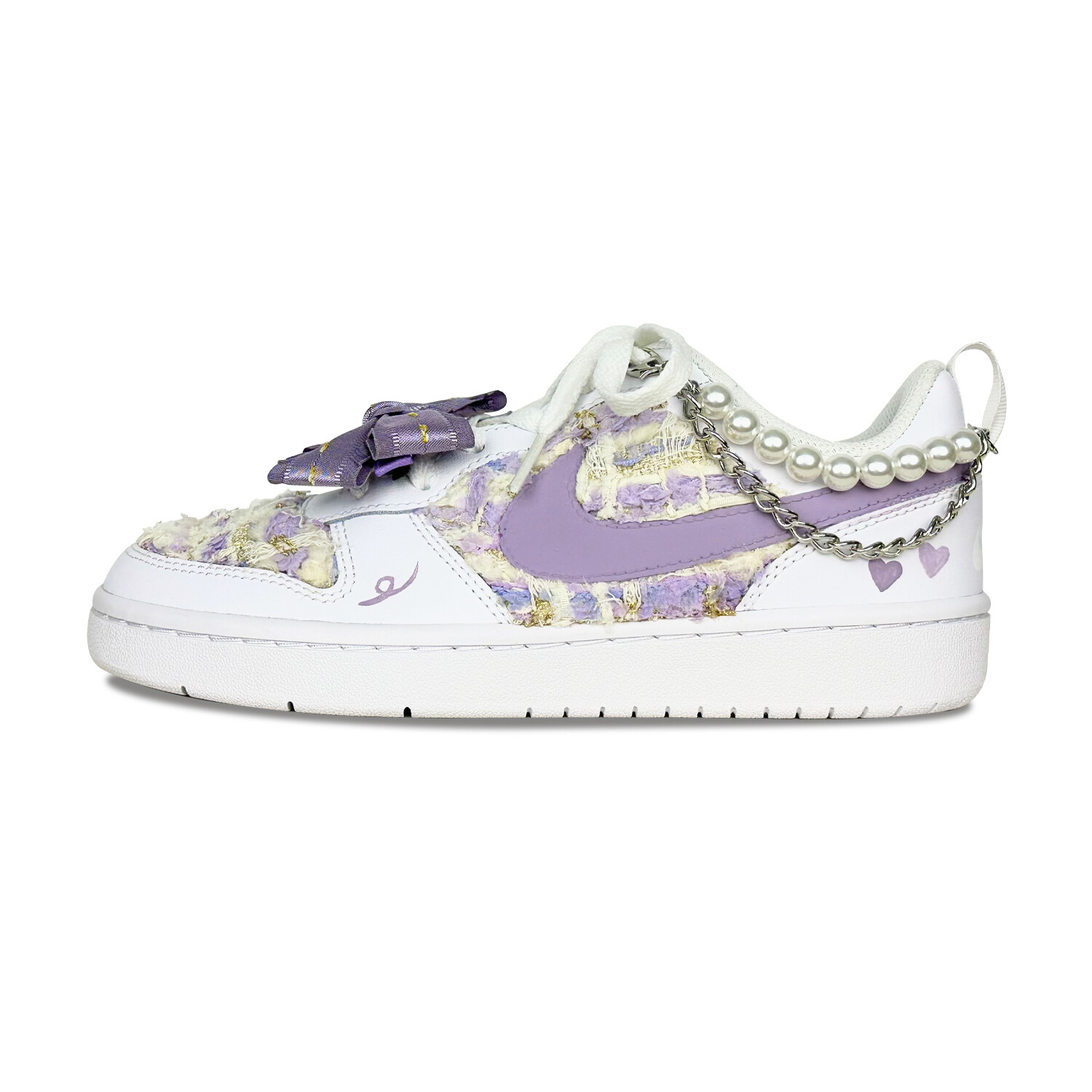 

Кроссовки Nike Court Borough Skateboarding Shoes Women's Low-top White, светло-фиолетовый