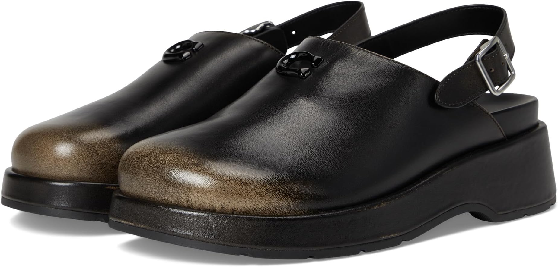Сабо COACH Sculpted C Platform Clog In Loved Leather, черный