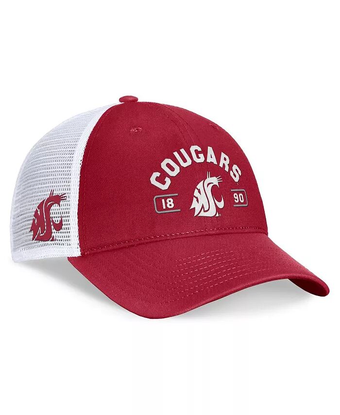 

Мужская темно-красная/белая регулируемая кепка водителя грузовика Washington State Cougars Free Kick Top of the World