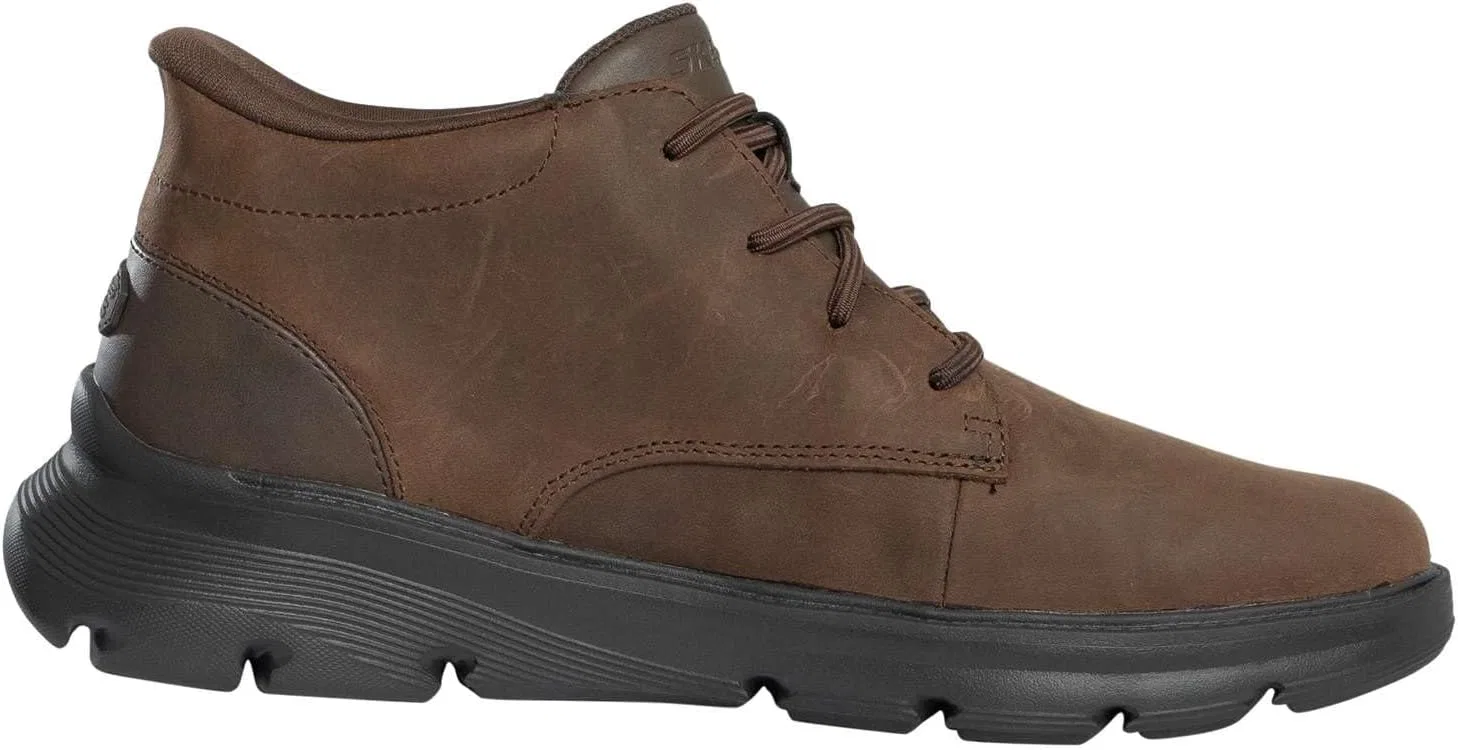 Мужские ботильоны Skechers Arch Fit Garza Ridley, Cocoa Leather Synthetic — фото 3