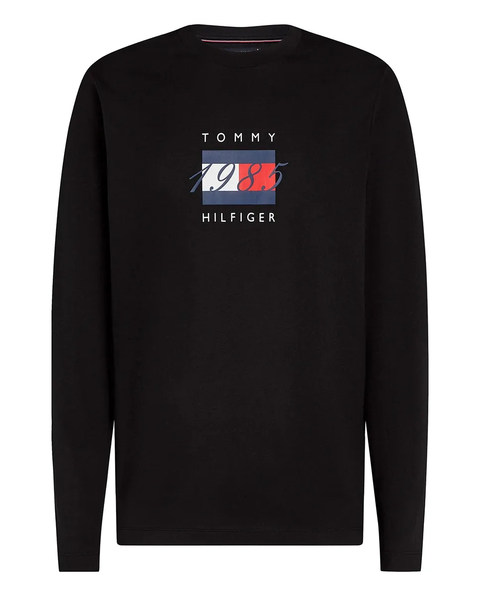 

Мужская футболка с длинным рукавом и круглым вырезом Tommy Hilfiger, черный