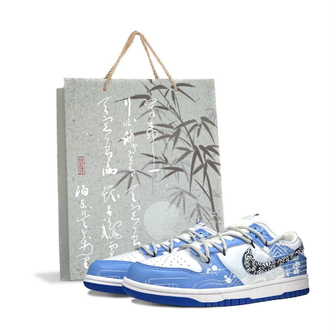 

Кроссовки Nike Dunk Skateboard Shoes Women's Low-Top Blue White, синий