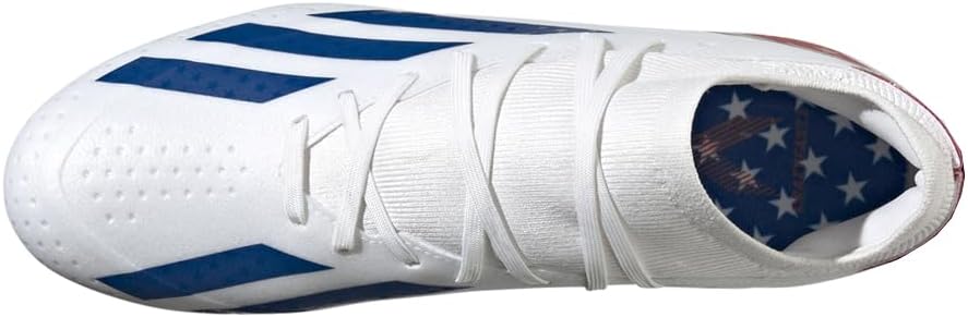 Кроссовки Adidas Unisex-Adult X Crazyfast League Firm Ground, белый/красный/синий — фото 4
