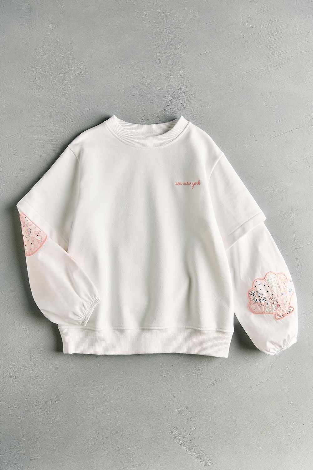 

Контрастная толстовка с нашивками - sea ny ZARA, белый