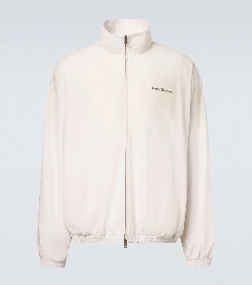 Бомбер из хлопкового поплина с логотипом Acne Studios, белый