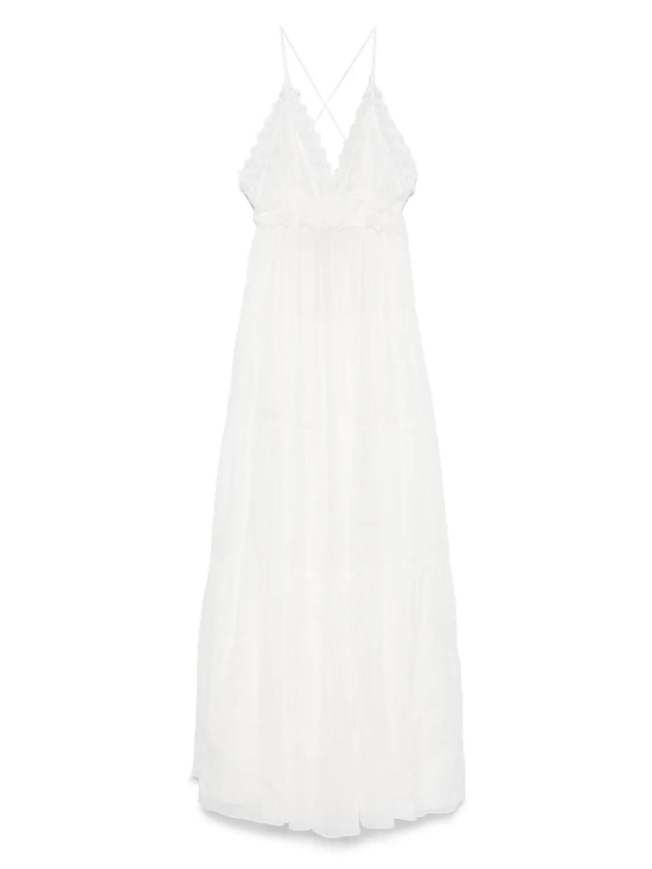 

Платье миди с кружевом Ermanno Scervino, белый