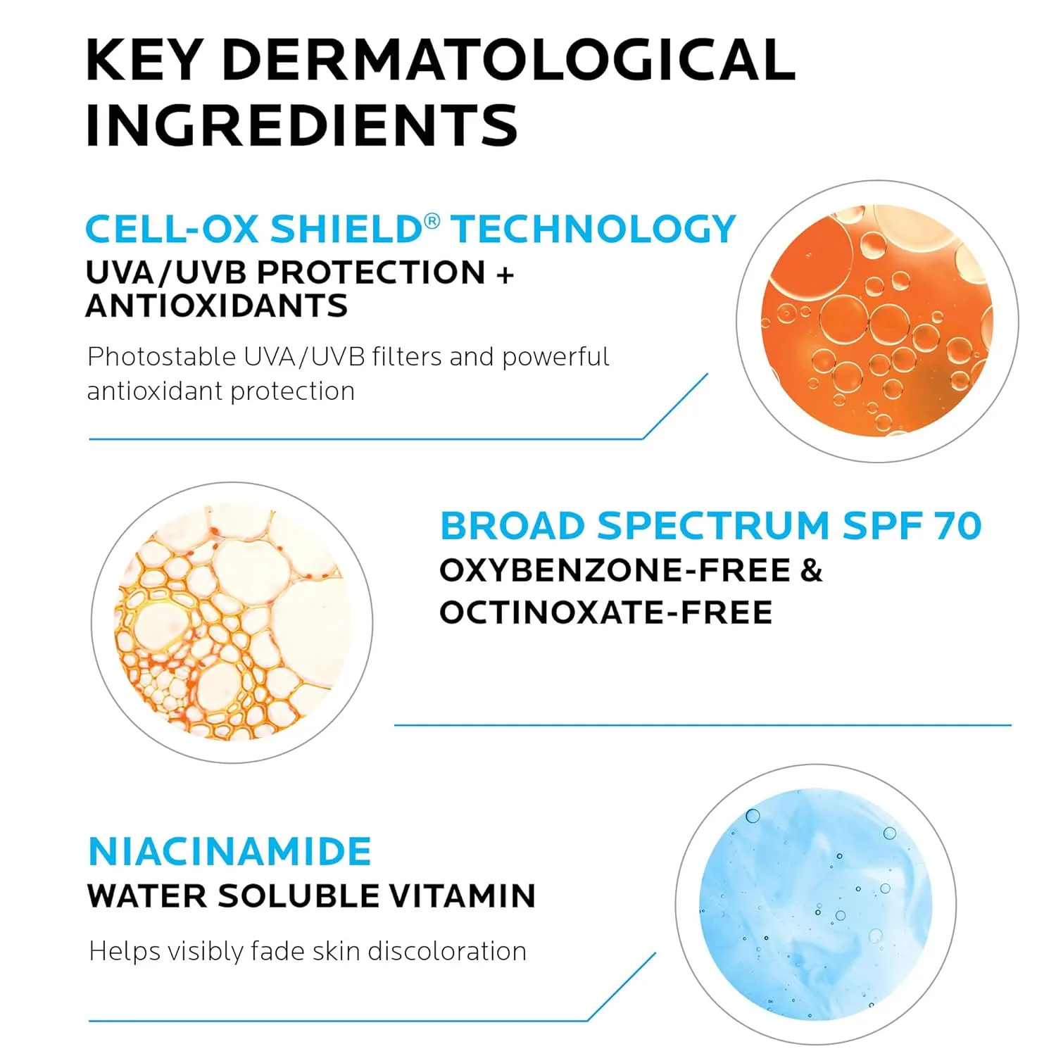 La Roche-Posay Anthelios UV Correct солнцезащитный увлажняющий крем SPF 70, ежедневный антивозрастной уход для лица с ниацинамидом для ровного тона и против морщин, защита для чувствительной кожи — фото 3