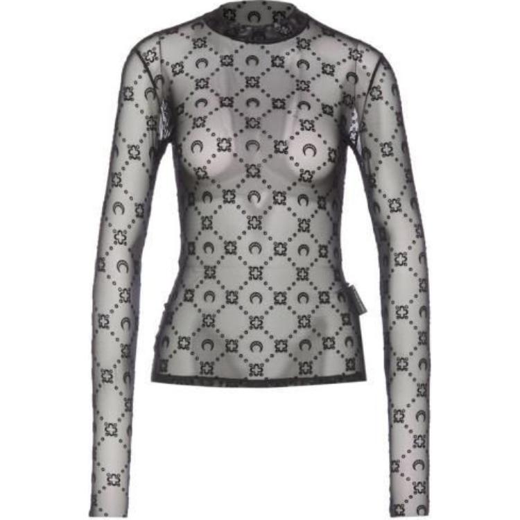 

Полупрозрачный топ Second Skin Marine Serre, черный