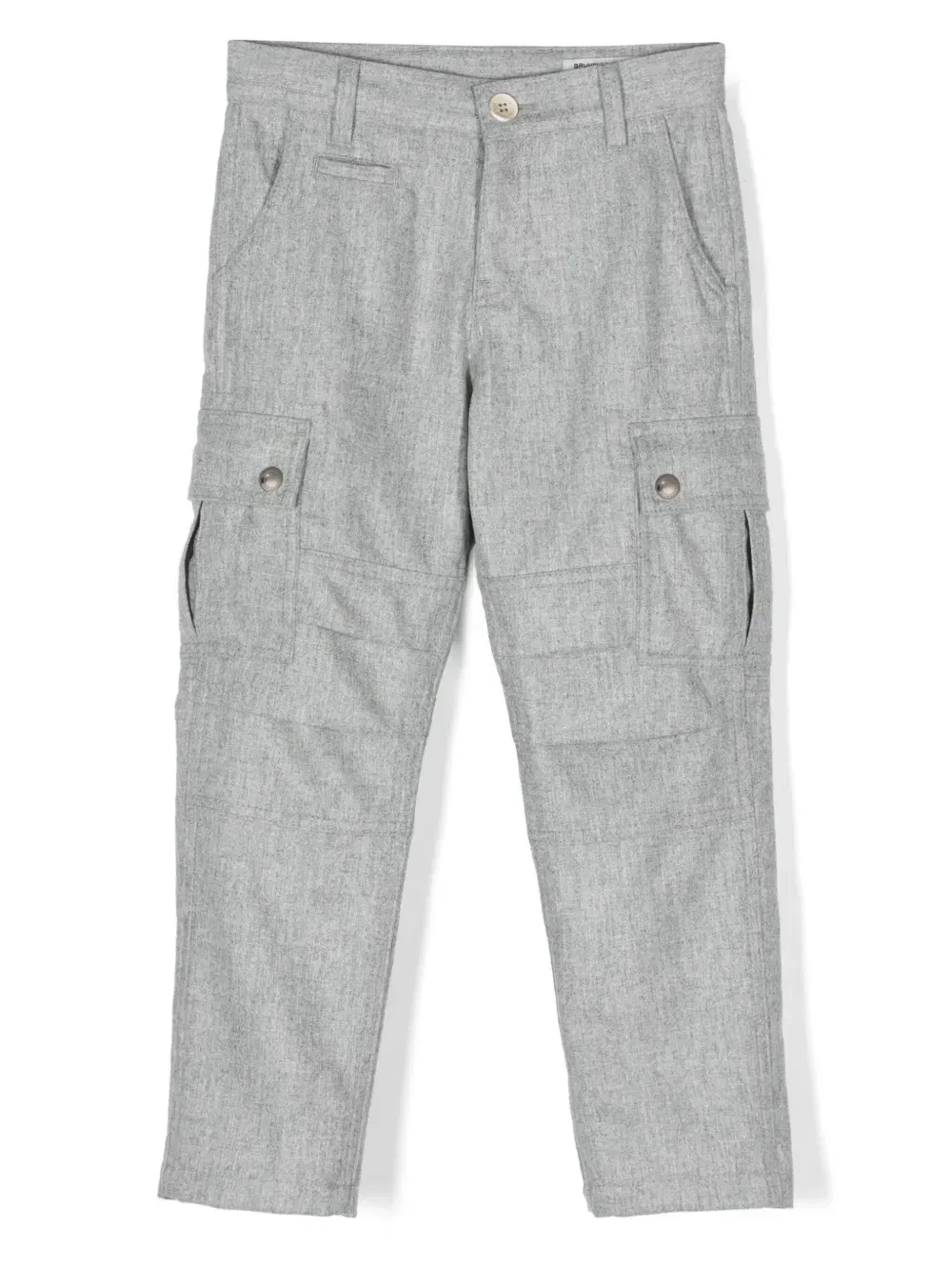 Брюки из вирджинской шерсти Brunello Cucinelli Kids, серый