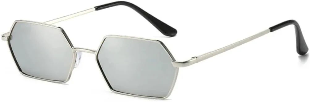 

Классические солнцезащитные очки Polygon для мужчин, модная маленькая оправа, красное зеркальное покрытие, защита от УФ-излучения UV400 VRTRFFTR, Silver-silvermirror