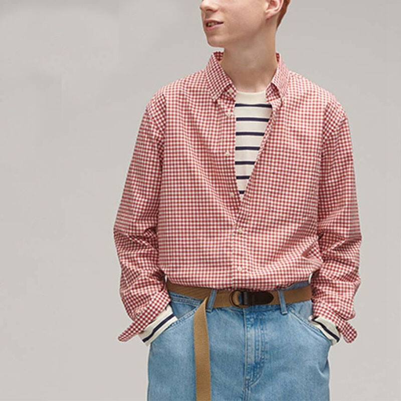 Рубашка унисекс оникс красный Uniqlo, красный
