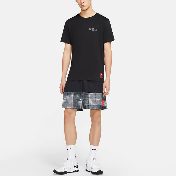 Футболка мужские Dri Fit Kyrie с принтом логотипа баскетбольная майка с круглым вырезом короткий рукав Nike, черный — фото 3