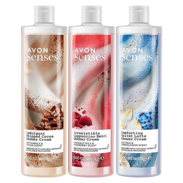 

Набор кремовых гелей для душа Avon Senses 3x500 мл