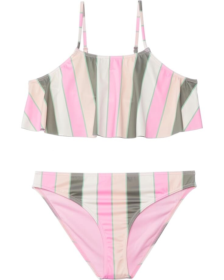 

Купальник Roxy Kids Very Vista Flutter Swimsuit Set, цвет Agave Green Very Vista Stripe