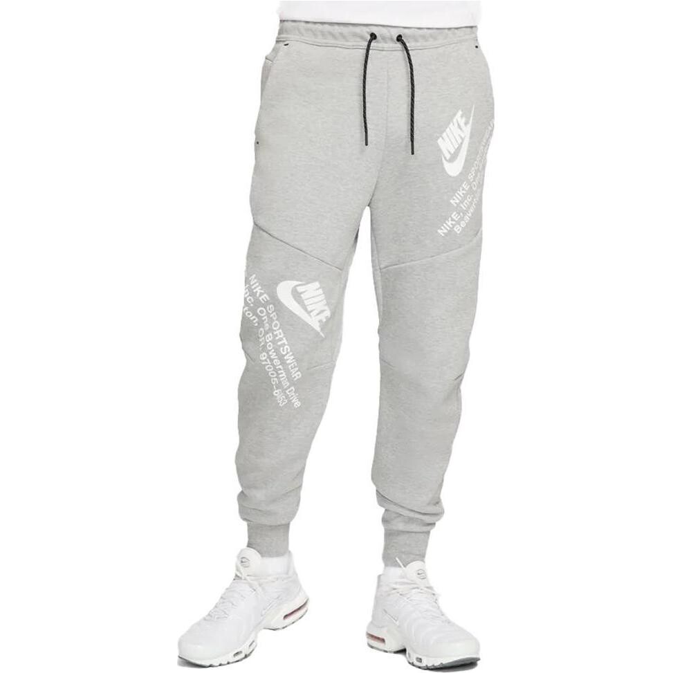 Спортивные штаны из флиса с графическим принтом Nike, серый — фото 3