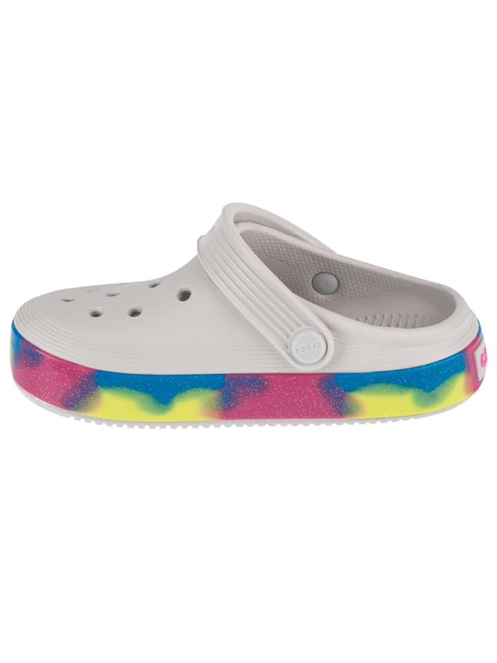 Детские сабо Crocs Off Court с блестящим ремешком, белые — фото 2