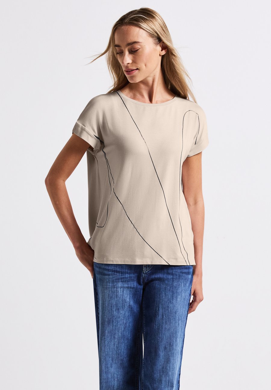 

Футболка Street One MIT FEINEN LINIEN, Beige