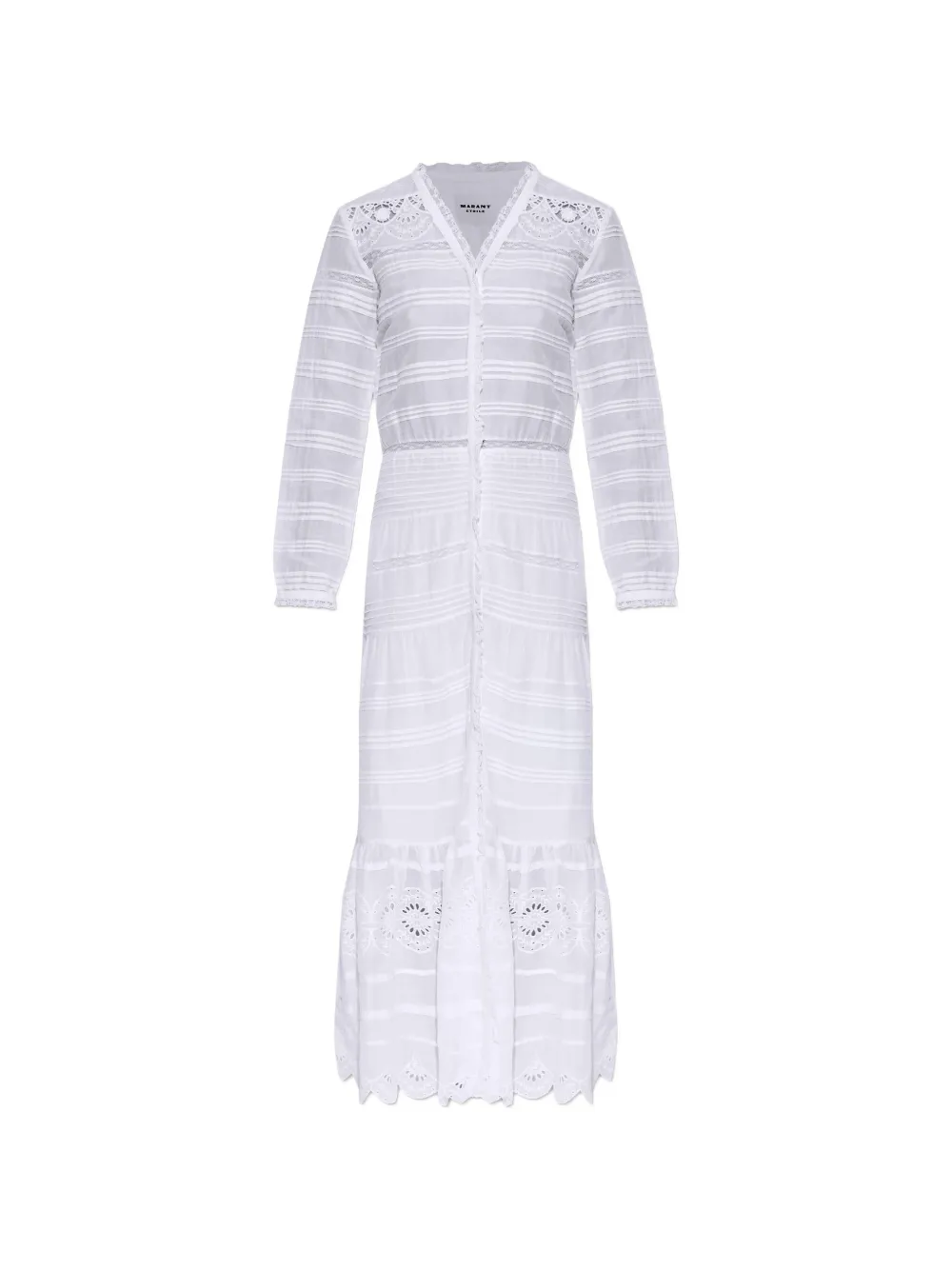 

Платье с V-образным вырезом и длинными рукавами Marant Etoile, белый