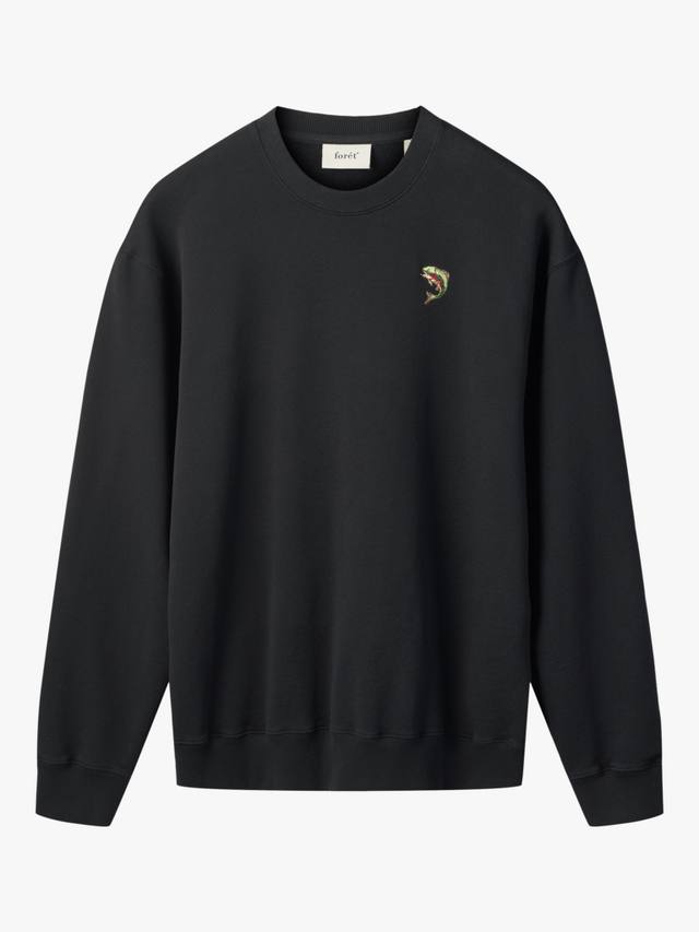 

Свитшот из хлопка с вышивкой рыбы forét, Black