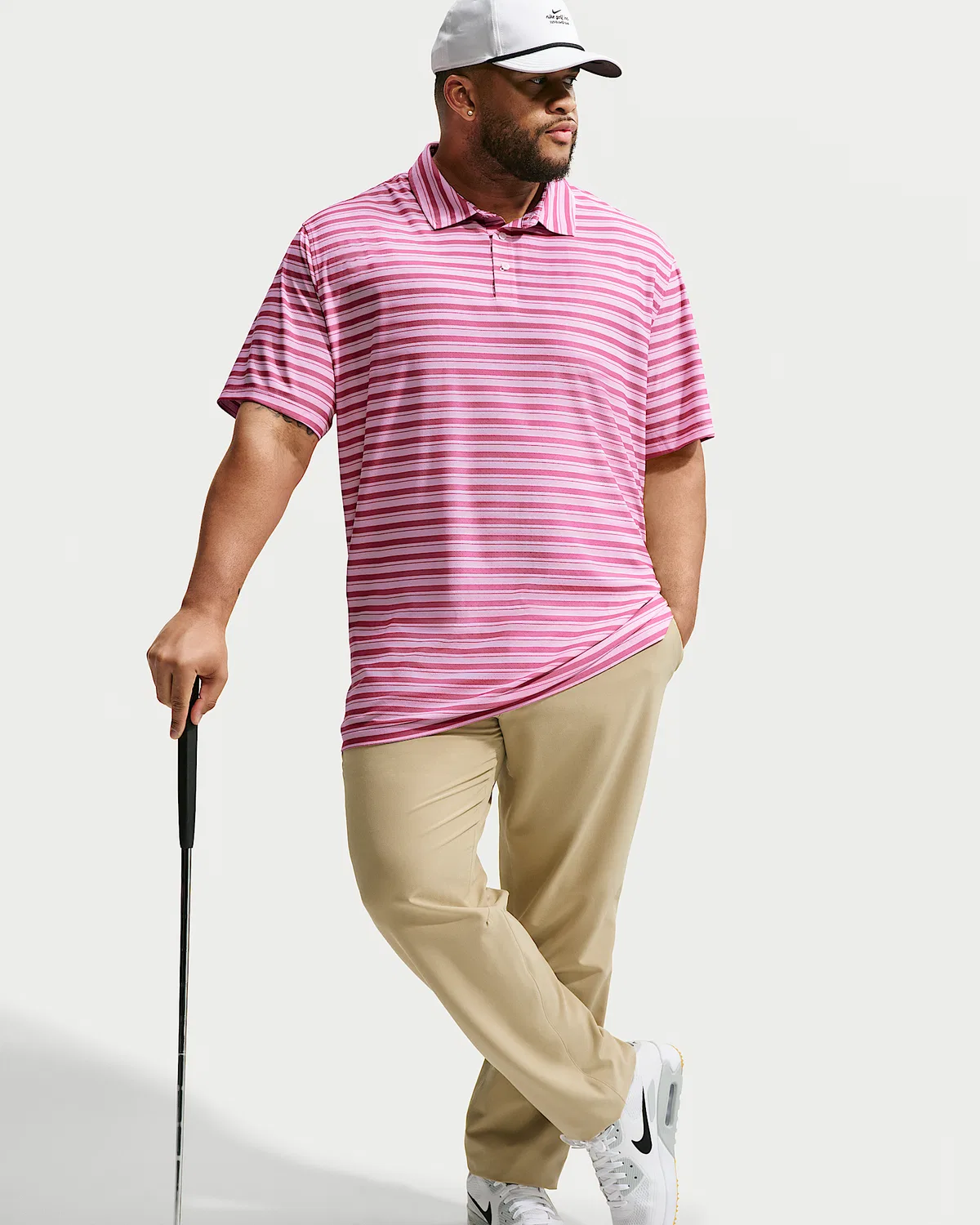 Мужское поло Nike Tailored Performance Dri-FIT Golf, Peony/Pink Foam/Peony — фото 3