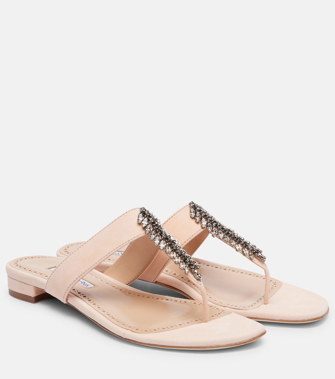 Бизаба босоножки-танкетки из замши с декоративными элементами Manolo Blahnik, 2715 LNUD