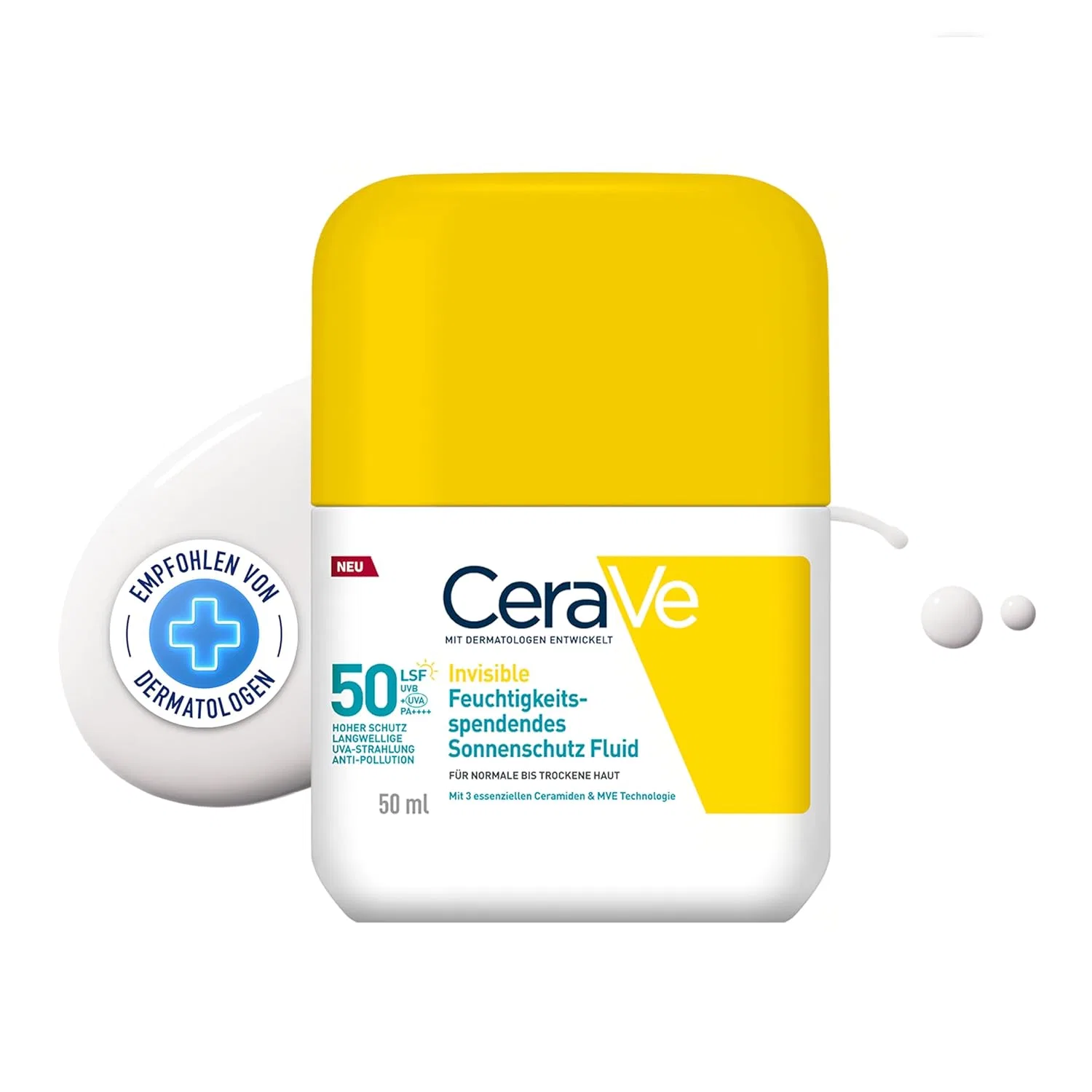 Невидимый увлажняющий солнцезащитный флюид SPF 50 от CeraVe Cerave