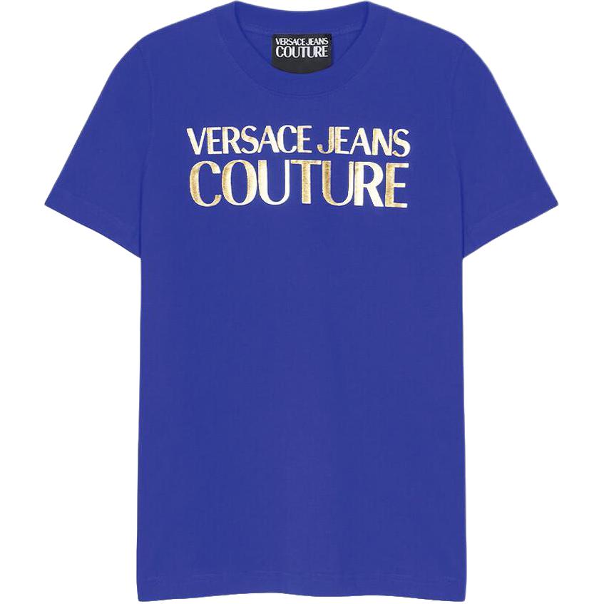 

VERSACE JEANS COUTURE Футболка мужская синяя, Синий, VERSACE JEANS COUTURE Футболка мужская синяя