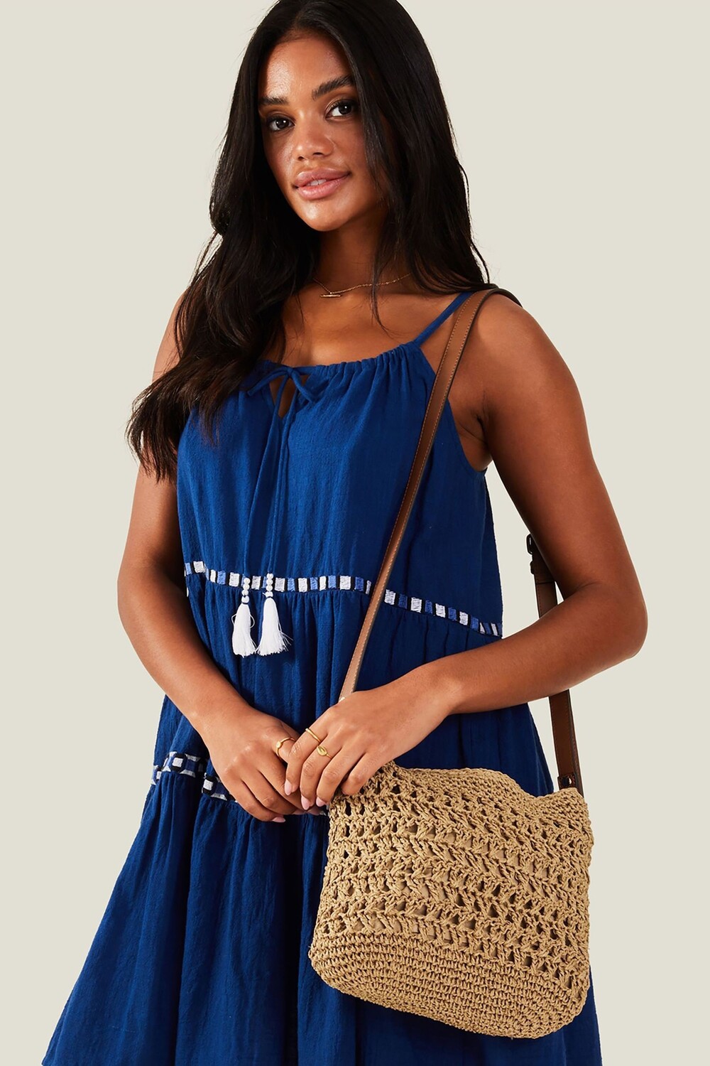 

Сумка через плечо из рафии Accessorize, коричневый