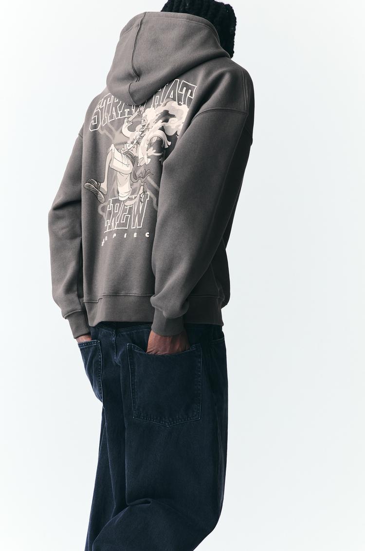 

Толстовка с капюшоном «Луффи» One Piece Pull And Bear, серый