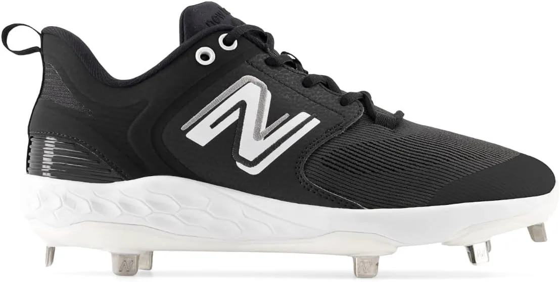 Бейсбольные кроссовки New Balance Fresh Foam X 3000 V6 для мужчин, металлические, черно-белый — фото 2