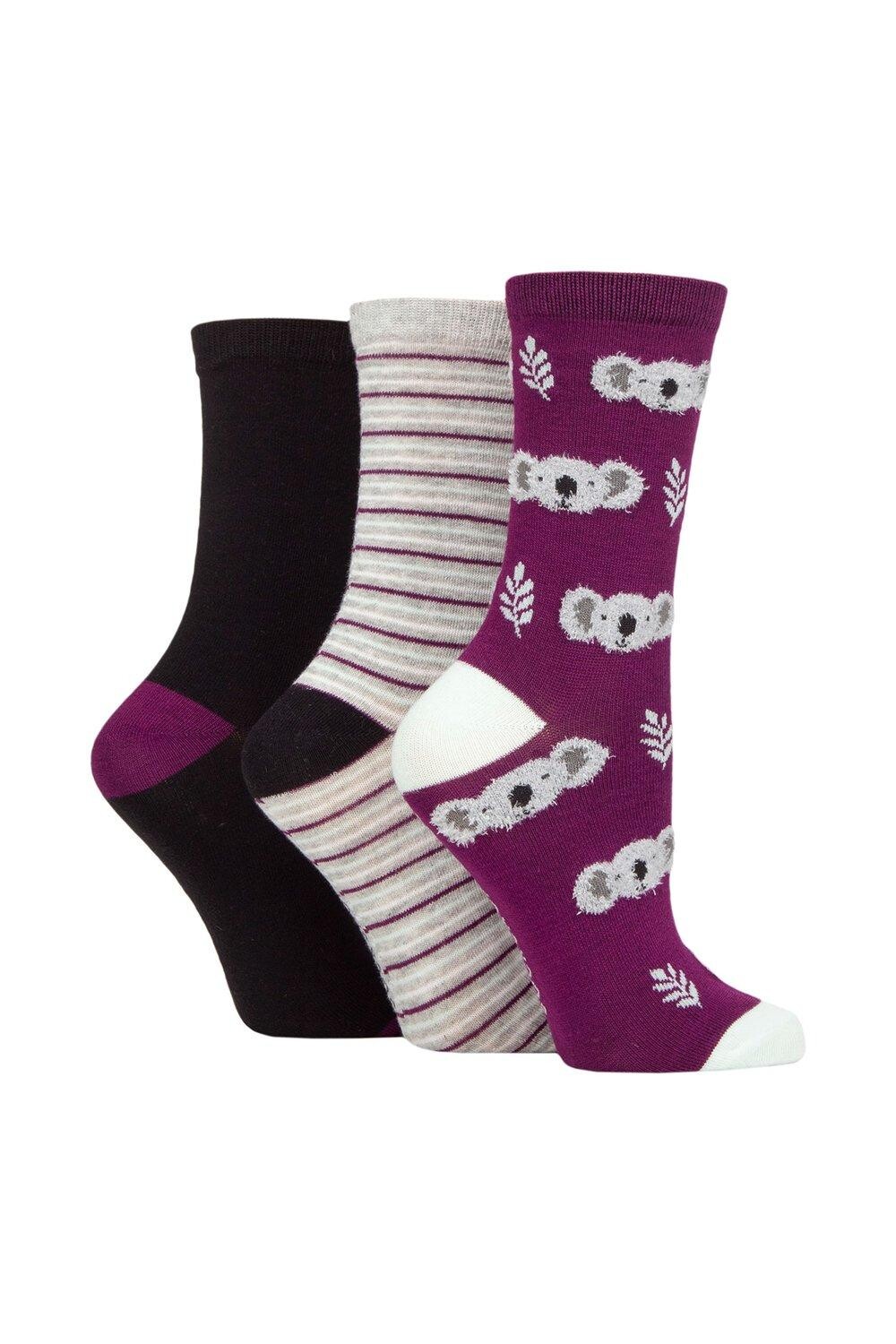 

3 пары носков с бамбуковыми перьями SOCKSHOP, фиолетовый