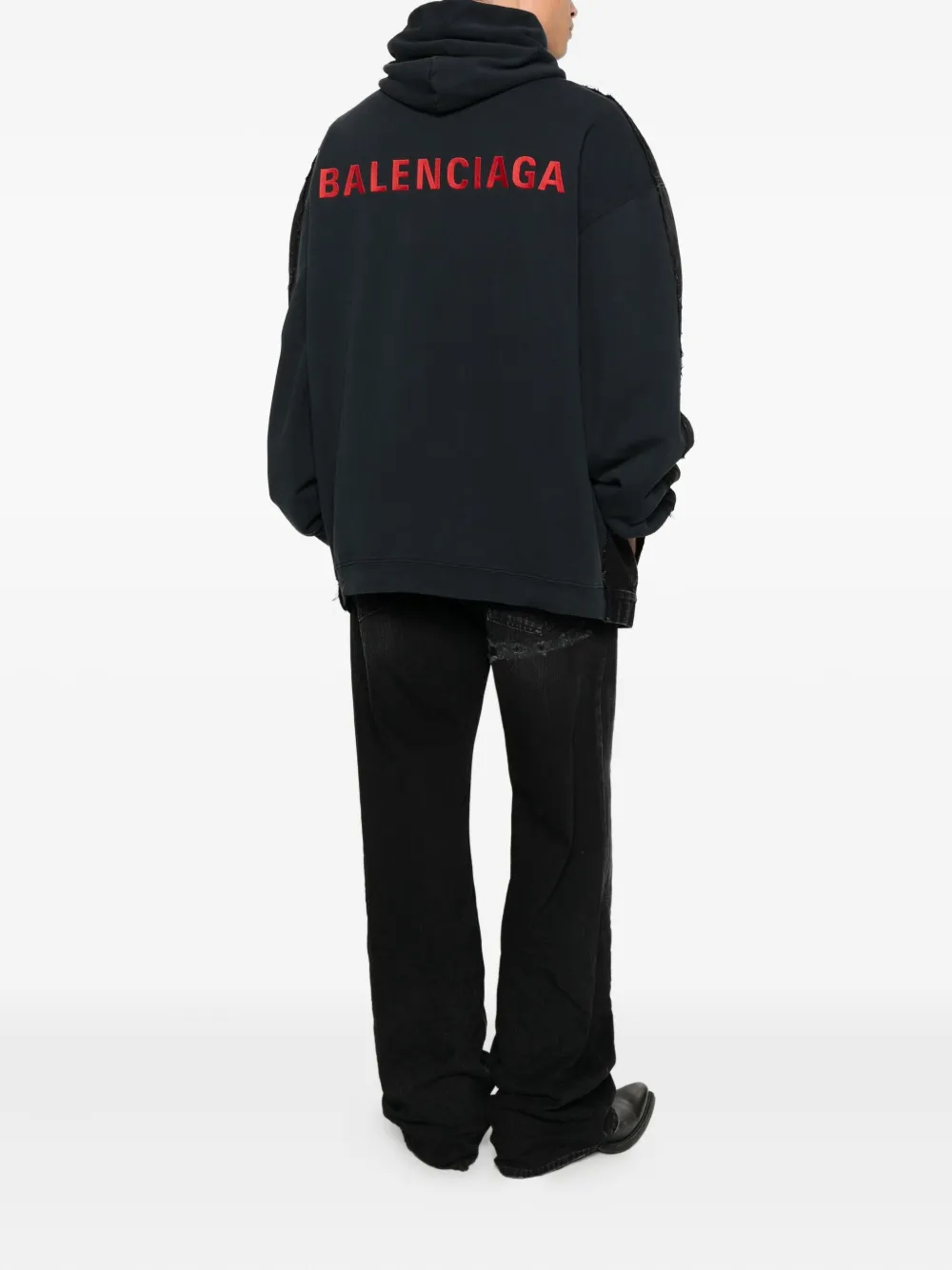 Куртка с капюшоном и вышитым логотипом Balenciaga, черный — фото 2