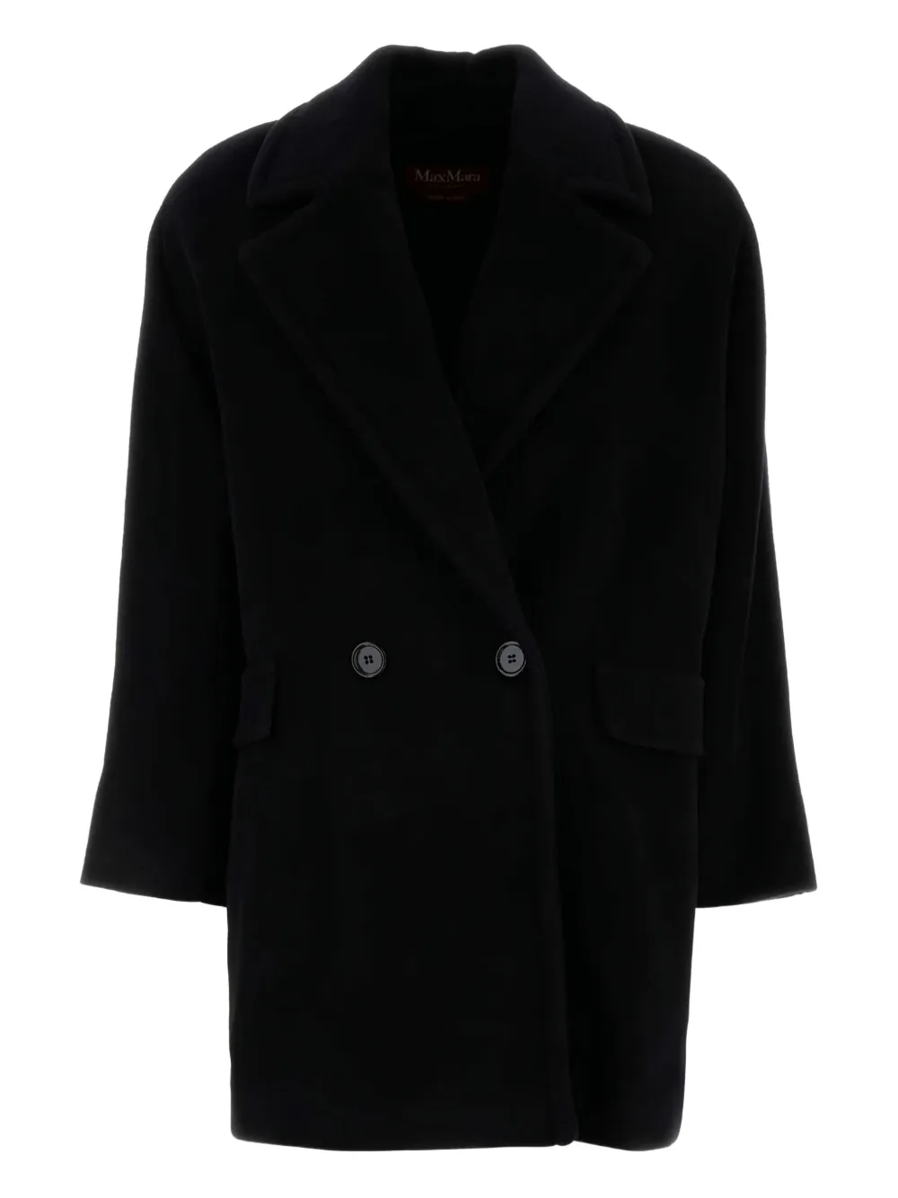 

Шерстяное двубортное пальто MAX MARA, черный