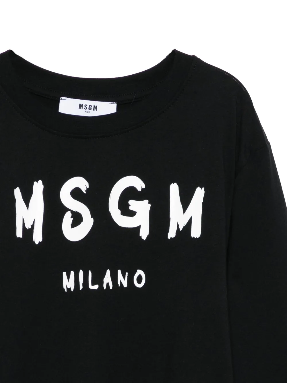 Топ milano с длинными рукавами и логотипом MSGM Kids, черный — фото 3