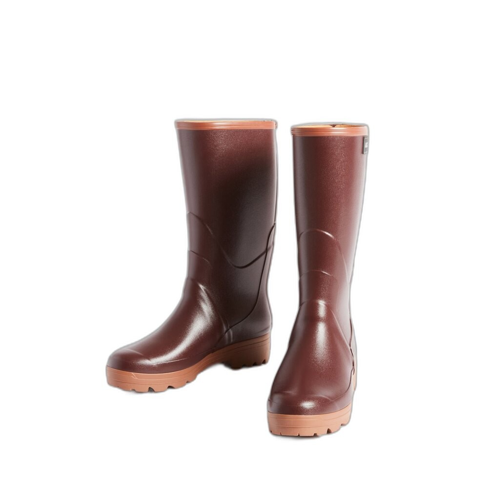 Сапоги женские резиновые Aigle Chambord Pro L2 с логотипом, красный — фото 2