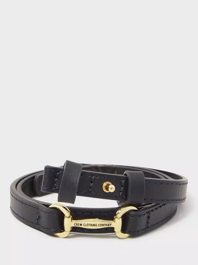 

Ремень Crew Clothing Leather Skinny Snaffle Waist, темно-синий