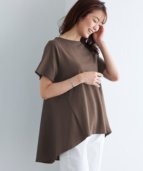 

Футболка с короткими рукавами, А-силуэт Pierrot, коричневый