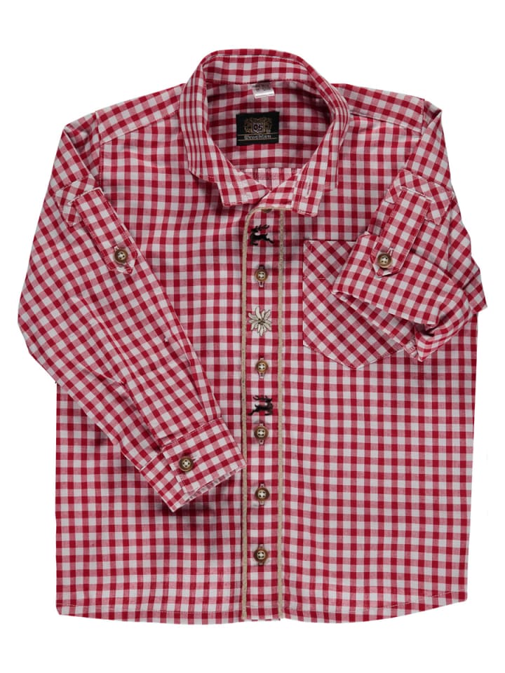 

Детская традиционная рубашка Inseyo, средне-красного цвета OS-Trachten