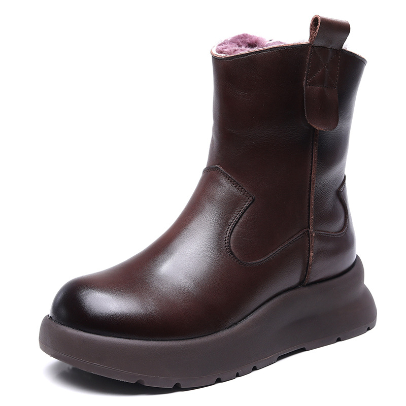 Ботильоны женские 4,5 см Devanro, Dark Brown Wool Lining