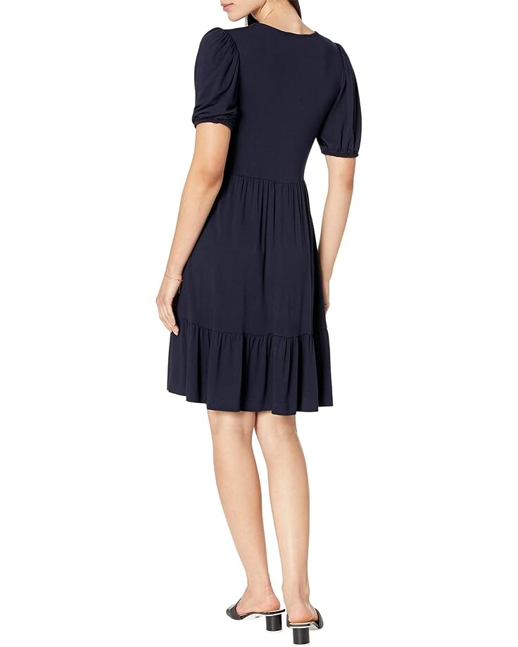 

Платье Karen Kane Puff Sleeve Tiered Dress, темно-синий