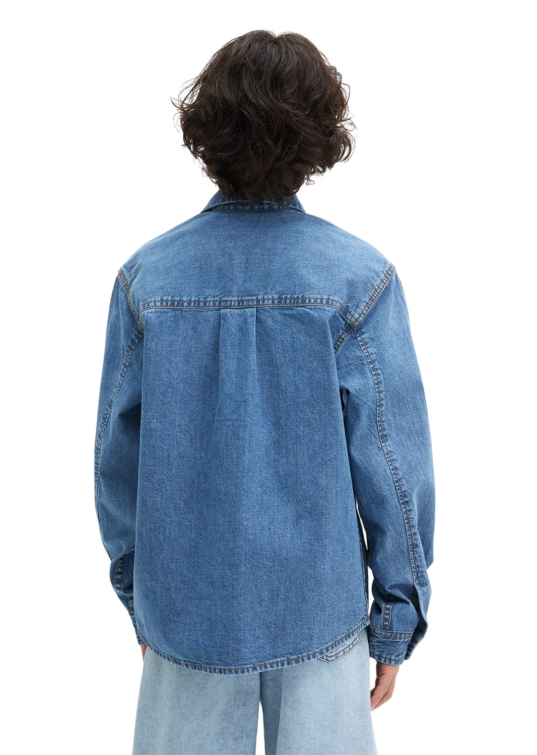 Джинсовая рубашка оверсайз из органического хлопка Marc O'Polo, light blue denim — фото 4