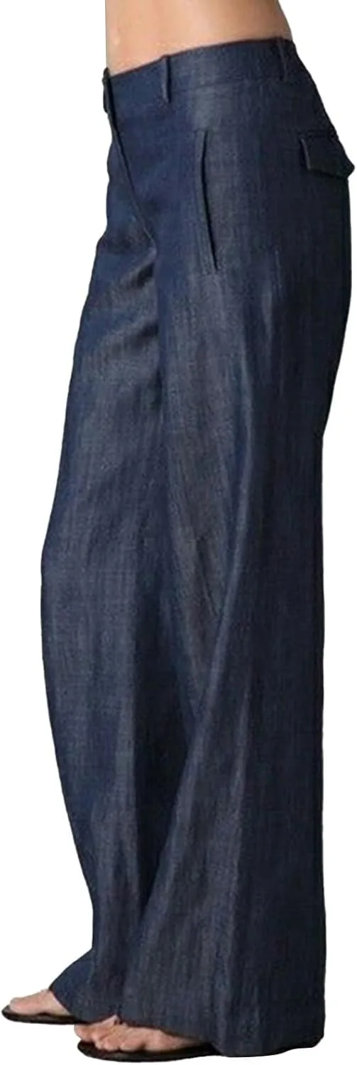 Широкие брюки женские High Waist из хлопка с карманами — фото 3