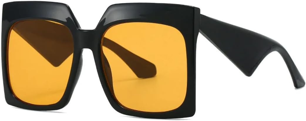 

Крупные солнцезащитные очки в большой оправе для женщин и мужчин, роскошные винтажные солнцезащитные очки в стиле панк с защитой от УФ-излучения UV400 HHZZYVY, Black Yellow