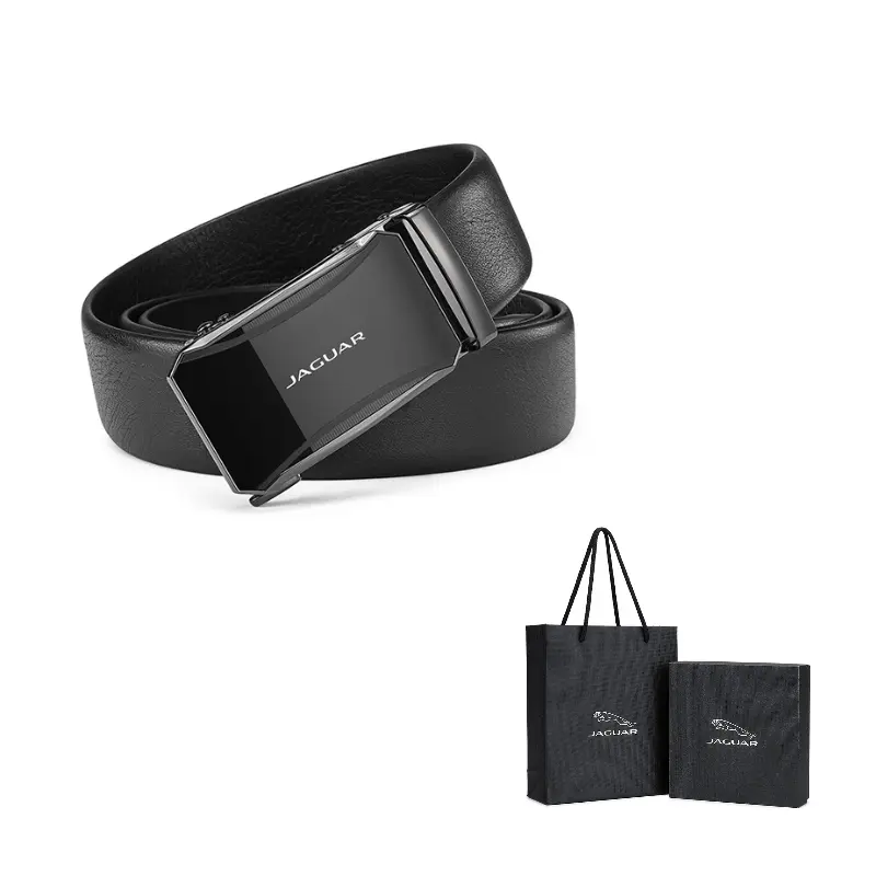 

JAGUAR Мужской кожаный ремень с автоматической пряжкой, Black