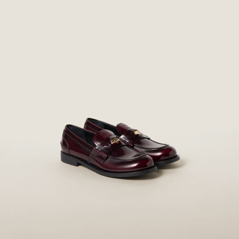 

Кожаные мокасины Miu Miu, бордовый