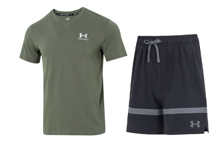 

Мужская повседневная спортивная одежда Under Armour, цвет Army green + black