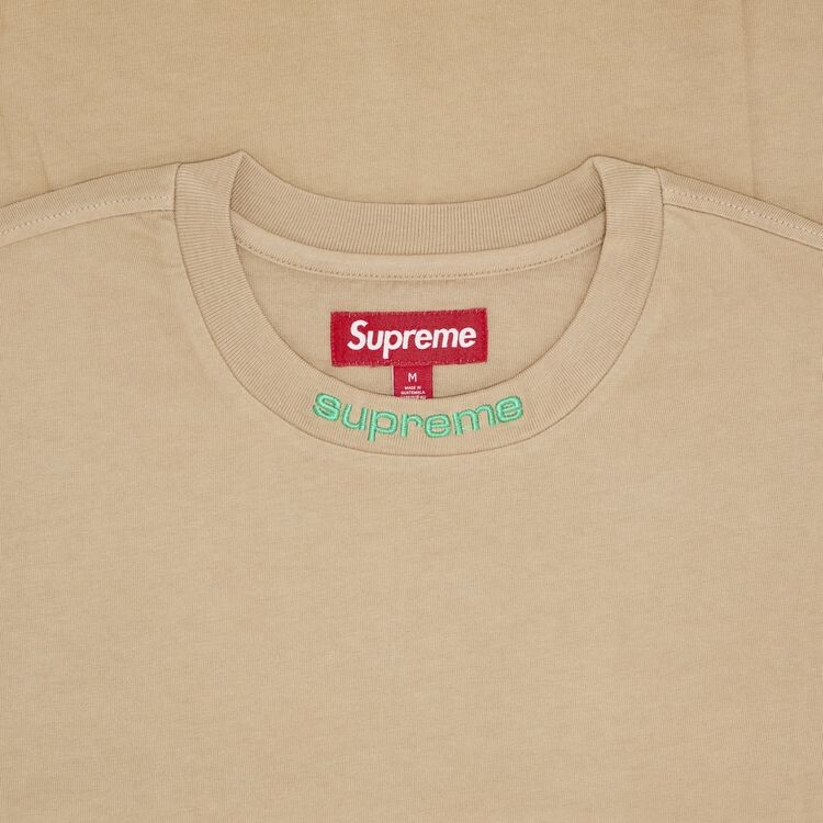 Топ Supreme Embroidered Collar Long-Sleeve Top Tan, желто-коричневый — фото 2